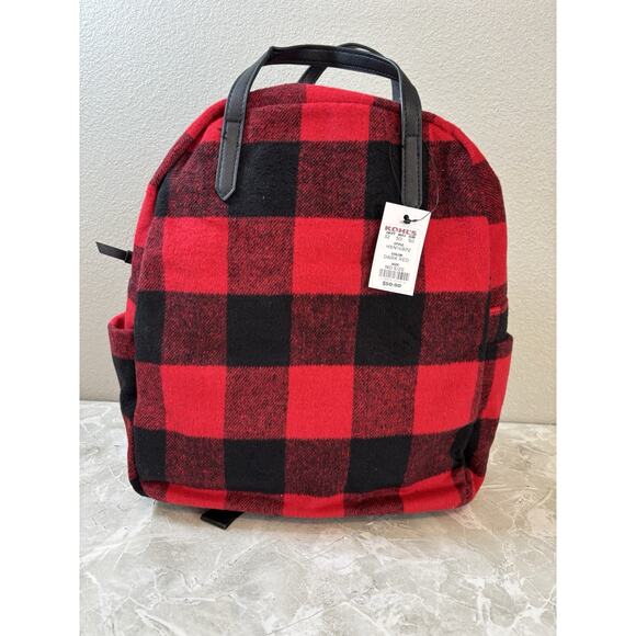 Sonoma Handbags - Sonoma Goods For Life® Plaid Backpack Red And Black New With‎ Tags